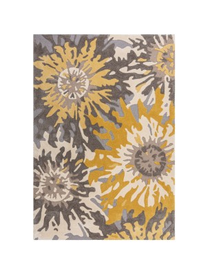 Dywan Nowoczesny Zest Soft Floral Szary/Ochre