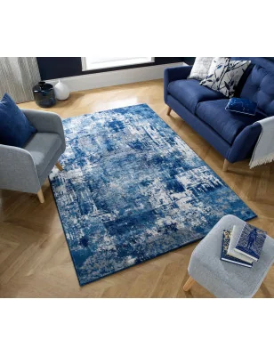 Dywan Nowoczesny Cocktail Wonderlust Ciemno Niebieski – zbliżenie na teksturę – idealny do: do przedpokoju