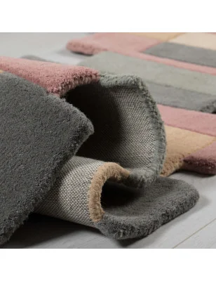 Dywan Wełniany Abstract Collage Pastel – zbliżenie na teksturę – idealny do: na korytarz