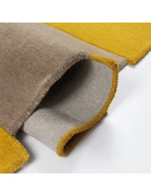 Dywan Wełniany Abstract Collage Ochre Natural – zbliżenie na teksturę – idealny do: na korytarz