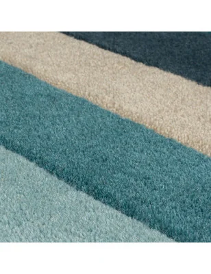 Dywan Wełniany Abstract Collage Teal – detal krawędzi dywanu