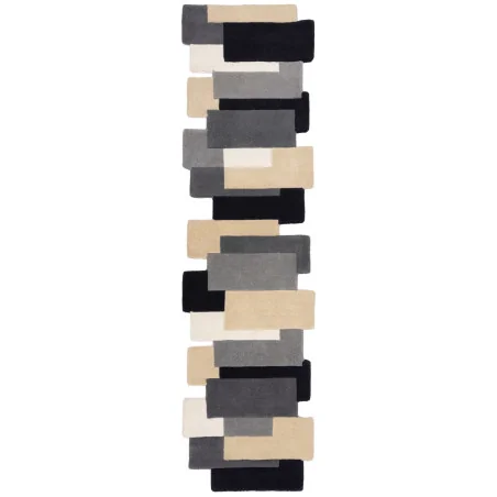 Dywan Wełniany Abstract Collage Monochrome Wielokolorowy – widok ogólny – wzór geometryczny