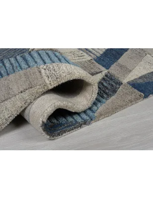 Dywan Wełniany Moda Asher Niebieski – widok z góry