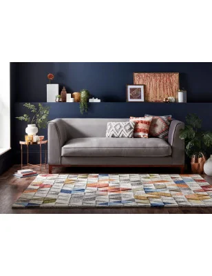 Dywan Wełniany Moda Amari Natural/Wielokolorowy – detal krawędzi dywanu