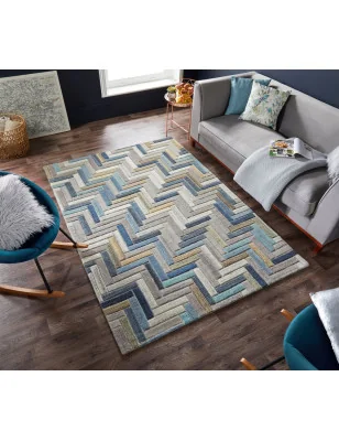 Dywan Wełniany Moda Russo Natural/Wielokolorowy – zbliżenie na teksturę – idealny do: na korytarz