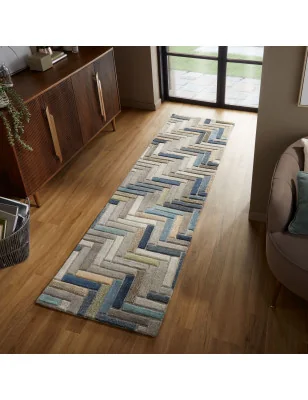 Dywan Wełniany Moda Russo Natural/Wielokolorowy – aranżacja w salonie