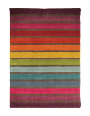 Dywan Wełniany Paska Illusion Candy Wielokolorowy – widok ogólny – wzór paski