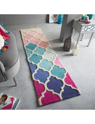 Dywan Wełniany illusion Rosella Różowy/Niebieski – widok z góry