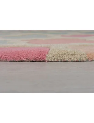 Dywan Wełniany illusion Rosella Różowy/Niebieski Okrągły – widok z góry