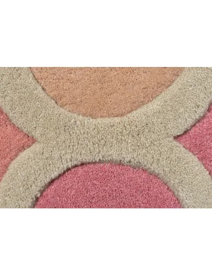 Dywan Wełniany illusion Rosella Różowy/Niebieski Okrągły – detal krawędzi dywanu