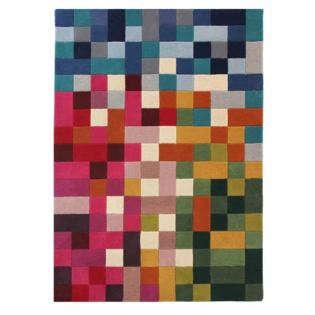 Dywan Wełniany illusion Lucea Wielokolorowy – widok ogólny – wzór geometryczny