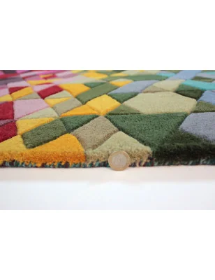 Dywan Wełniany illusion Kingston Wielokolorowy – widok z góry