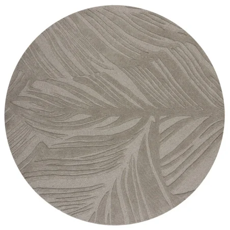 Dywan Wełniany Solace Lino Leaf Szary Okrągły – widok ogólny – wzór kwiatowy