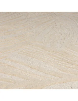 Dywan Wełniany Solace Lino Leaf Natural Okrągły – detal krawędzi dywanu