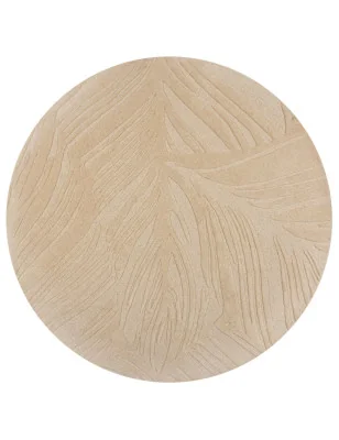 Dywan Wełniany Solace Lino Leaf Natural Okrągły – widok ogólny – wzór kwiatowy