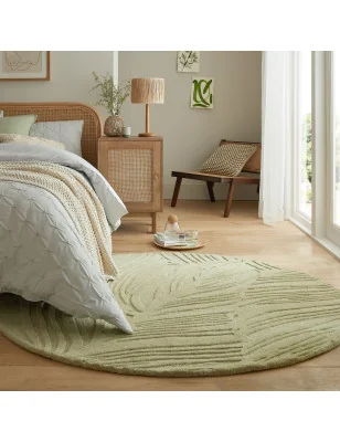 Dywan Wełniany Solace Lino Leaf Sage Okrągły – aranżacja w salonie