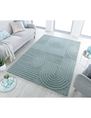 Dywan Wełniany Solace Zen Garden Duck Egg – aranżacja w salonie