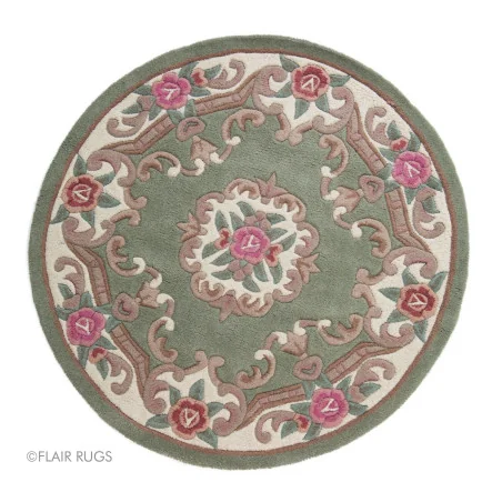 Dywan Wełniany Lotus Premium Aubusson Zielony Okrągły – widok ogólny
