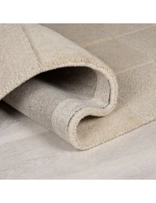 Dywan Wełniany Moderno Checkerboard Natural – zbliżenie na teksturę – idealny do: do przedpokoju