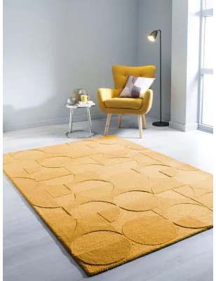 Dywan Wełniany Moderno Gigi Ochre – aranżacja w salonie
