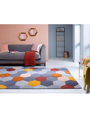 Dywan Wełniany Moderno Munro Rust Wielokolorowy – aranżacja w salonie