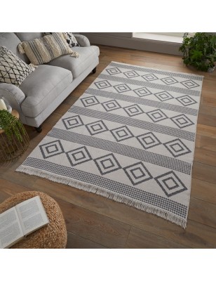 Dywan Bawełniany Deuce Teo Recycled Rug Monochrome/Czarny