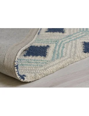 Dywan Wełniany Nappe Marco Niebieski – zbliżenie na teksturę – idealny do: do przedpokoju