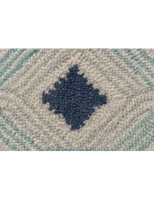 Dywan Wełniany Nappe Marco Niebieski – detal krawędzi dywanu