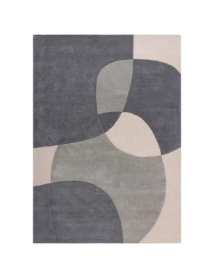 Dywan Wełniany Radiance Glow Szary – widok ogólny – wzór geometryczny