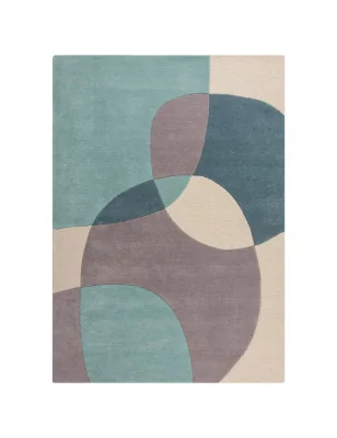 Dywan Wełniany Radiance Glow Niebieski – widok ogólny – wzór geometryczny