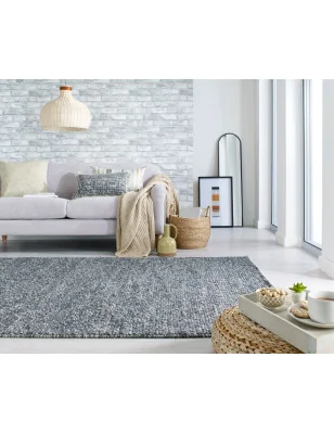 Dywan Wełniany Minerals Ciemno Szary – zbliżenie na teksturę – idealny do: do przedpokoju