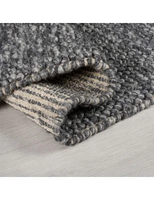 Dywan Wełniany Minerals Ciemno Szary – widok z góry