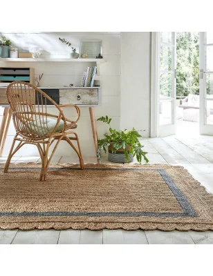 Dywan Z Juty Grace Jute Natural/Szary – detal krawędzi dywanu