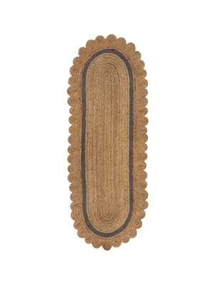 Dywan Z Juty Grace Jute Natural/Szary – ułożony na podłodze