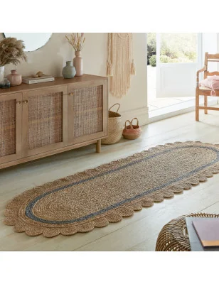 Dywan Z Juty Grace Jute Natural/Szary – nowoczesny design z bliska – styl skandynawski