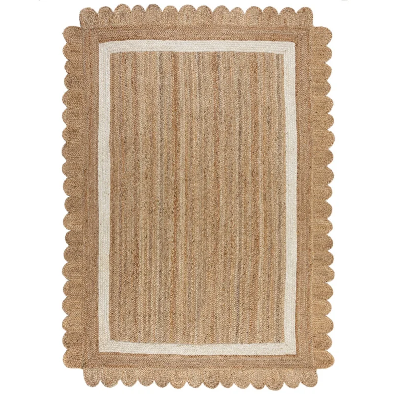 Dywan Z Juty Grace Jute Natural/Biały Dywan Z Juty Grace Jute Natural/Biały