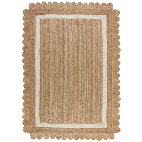 Dywan Z Juty Grace Jute Natural/Biały – widok ogólny – wzór skandynawski