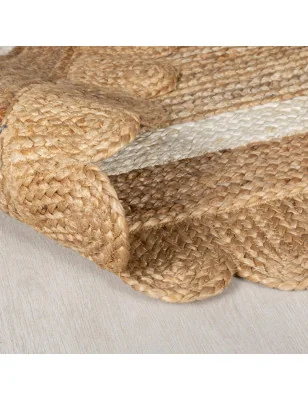 Dywan Z Juty Grace Jute Natural/Biały – zbliżenie na teksturę