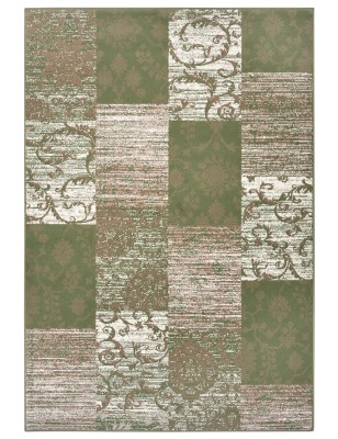 Dywan Patchwork Gloria 105521 Zielony Kremowy