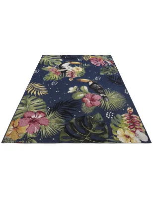 Dywan Zewnętrzny Tarasowy Ogrodowy Flair 105609 Niebieski Wielokolowory Czerwony – aranżacja w salonie