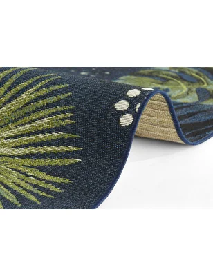 Dywan Zewnętrzny Tarasowy Ogrodowy Flair 105609 Niebieski Wielokolowory Czerwony – zbliżenie na teksturę – idealny do: na balkon