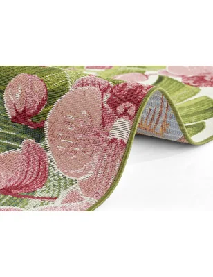 Dywan Zewnętrzny Tarasowy Ogrodowy Flair 105614 Wielokolowory Czerwony – zbliżenie na teksturę – idealny do: na balkon