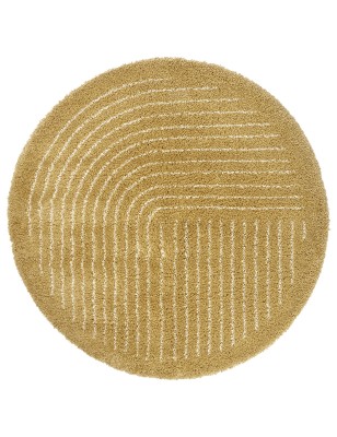 Dywan Shaggy Okrągły Minimalistyczny Round Mix 105818 Ochre