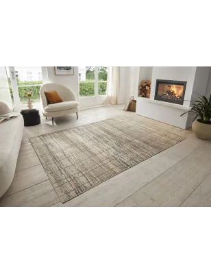 Dywan Nowoczesny Terrain 105601 Kremowy Niebieski – detal krawędzi dywanu