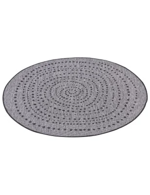 Dywan Dwustronny / Zewnętrzny Twin Okrągły 105418 Nocne srebro – aranżacja w salonie