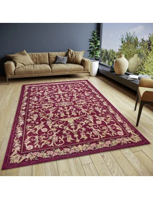 Dywan Klasyczny Antypoślizgowy Szenilowy Gobelin 105865 Czerwony – aranżacja w salonie