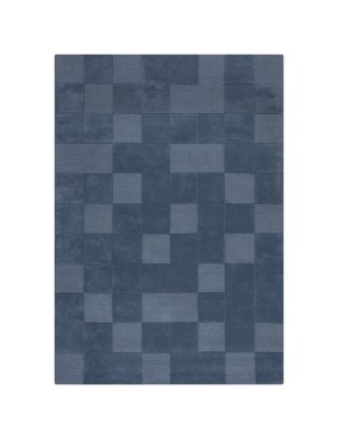 Dywan Wełniany Moderno Checkerboard Niebieski