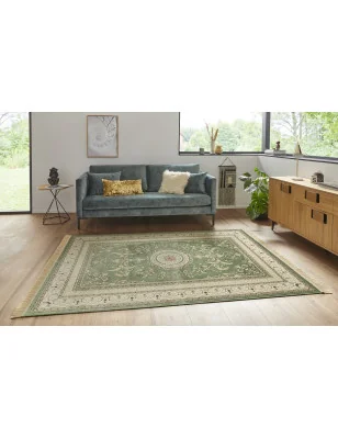 Dywan Klasyczny Naveh Z Wiskozy 104372 Zielony (24h) – aranżacja w salonie