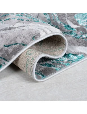 Dywan Nowoczesny Eris Marbled Emerald (24h) – aranżacja w salonie