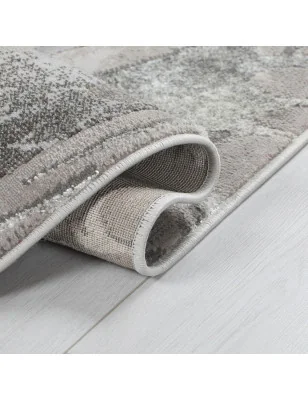 Dywan Nowoczesny Eris Marbled Srebrny (24h) – zbliżenie na teksturę – idealny do: do przedpokoju